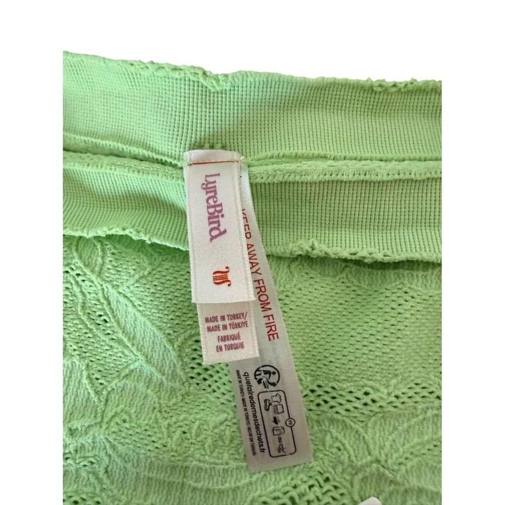 Anthropologie Lyrebird Lime Green Textured Seamless Boyshorts - Picture 3 of 4